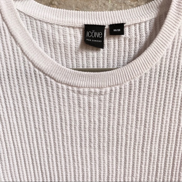 White Cableknit High Neck Tank from Simons szM - Picture 3 of 4